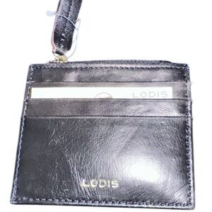 Lodis Black Leather Card Wallet